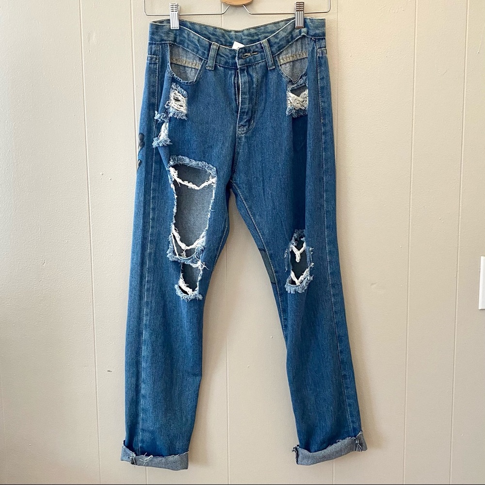 Hand-Painted Ripped Jeans - Picture 6 of 15